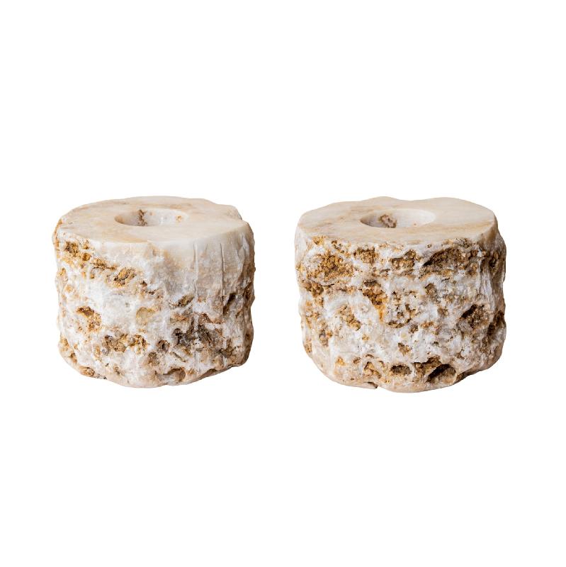 Yustin Onyx Honey Theelichthouder Rond Rough S 8x10x10 cm