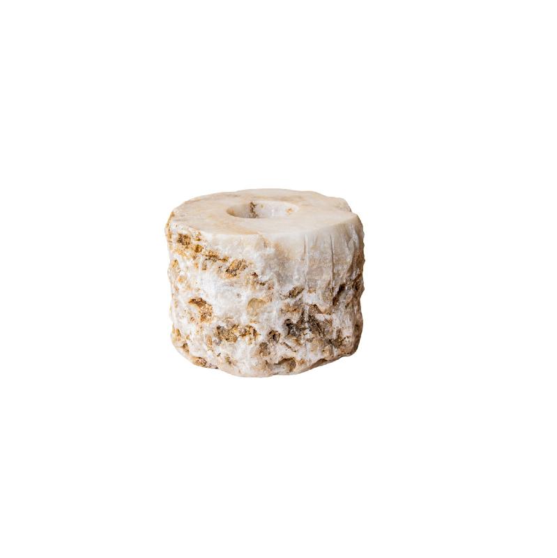 Yustin Onyx Honey Theelichthouder Rond Rough S 8x10x10 cm