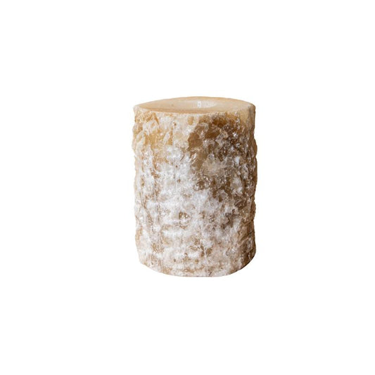 Yustin Onyx Honey Theelichthouder Rond Ruw L 15x12x12 cm