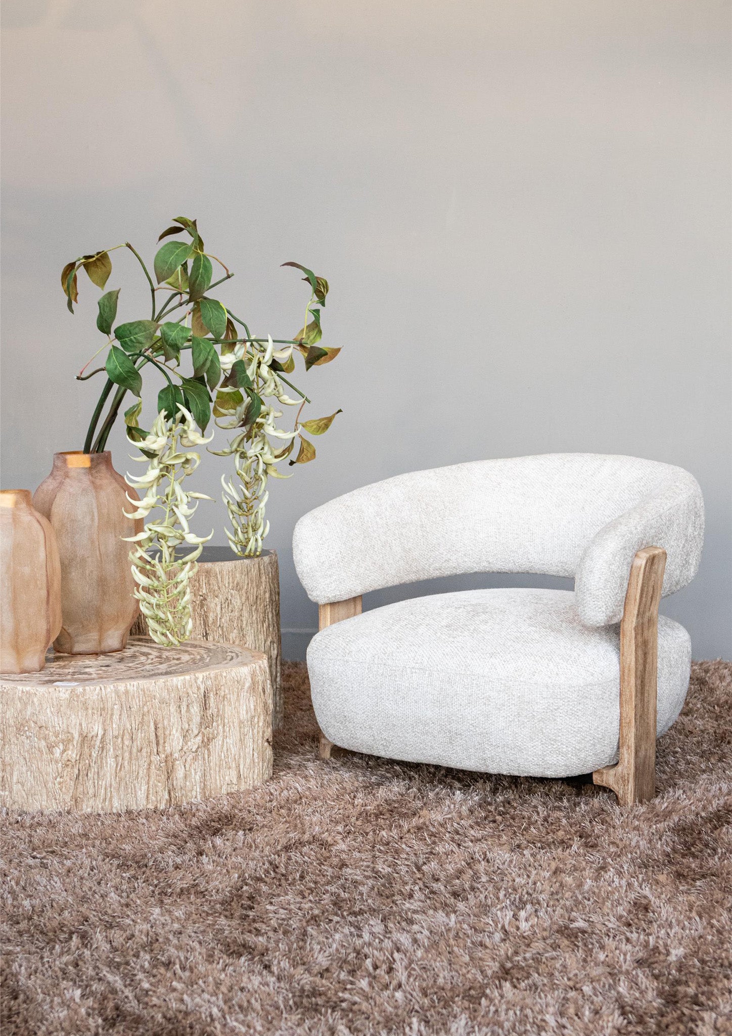 Mire Cream Fauteuil Legacy Dove Rubber Wood 72.5x88x85 cm