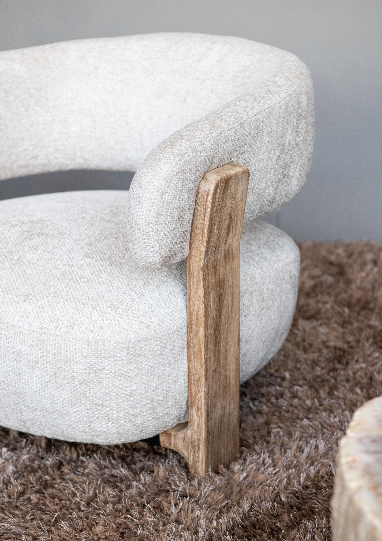Mire Cream Fauteuil Legacy Dove Rubber Wood 72.5x88x85 cm