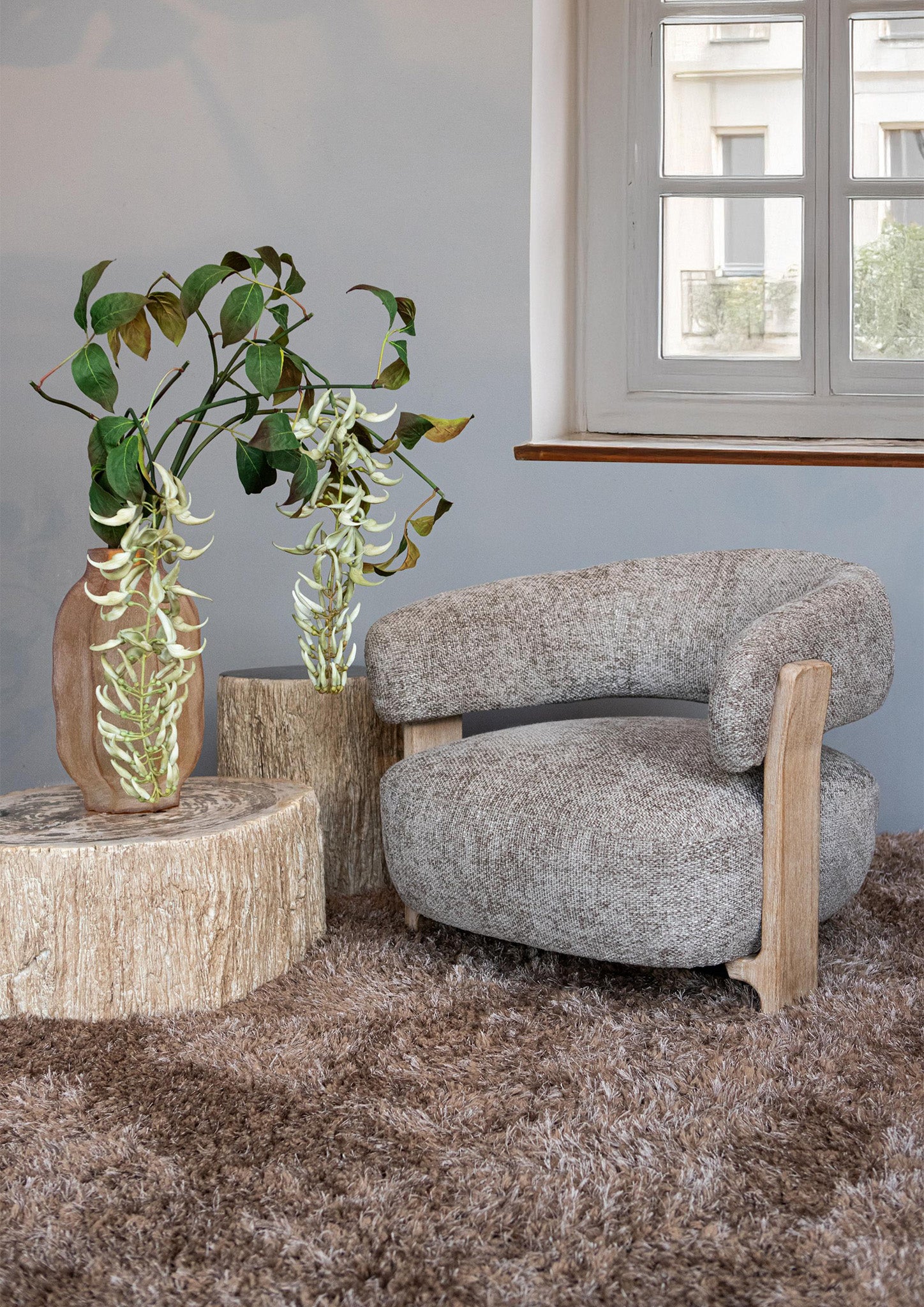 Mire Taupe Fauteuil Legacy Mink Rubber Wood 72.5x88x85 cm