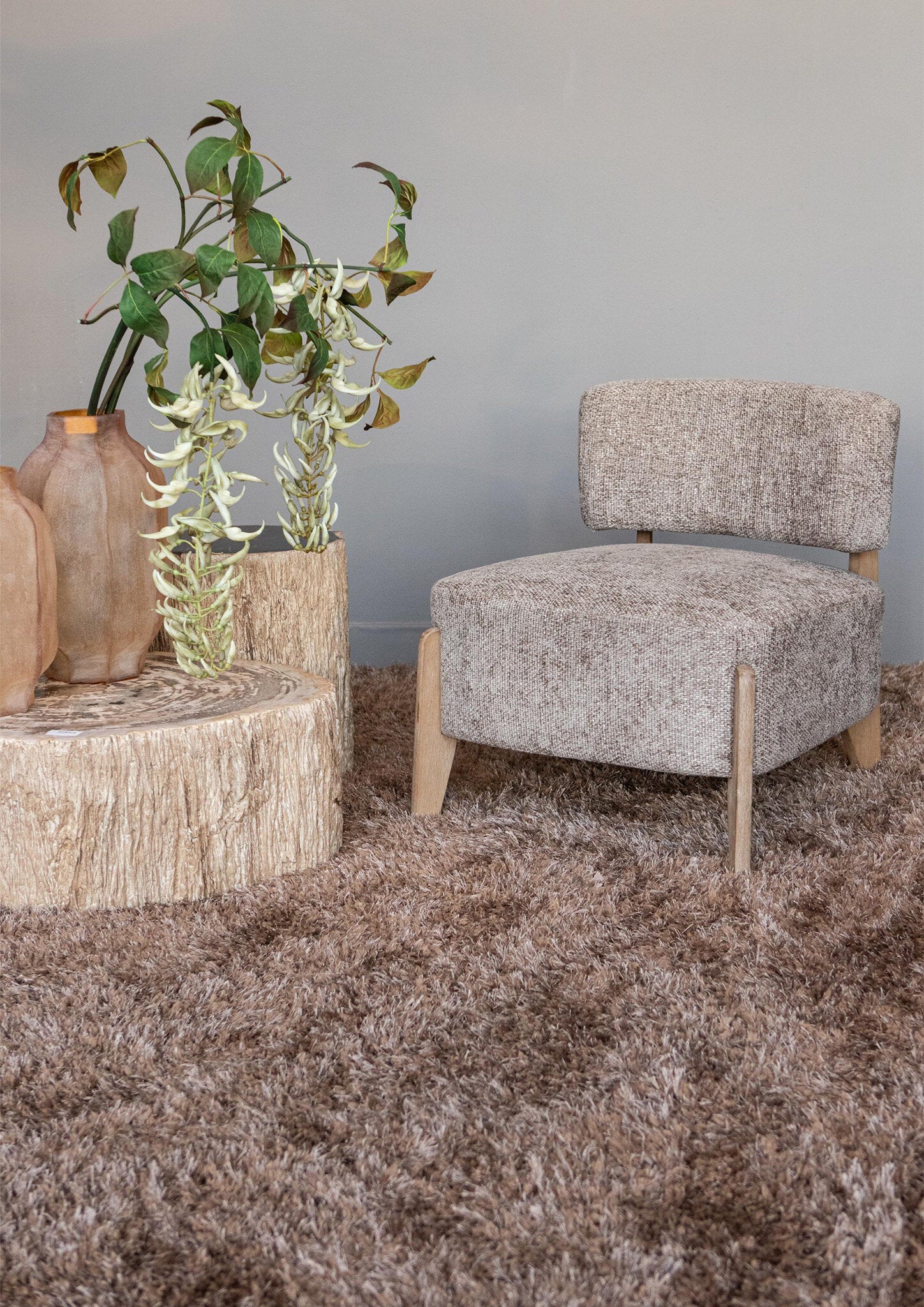 Vale Taupe Fauteuil Legacy 3 Mink Rubberhout 75x73x66.5 cm