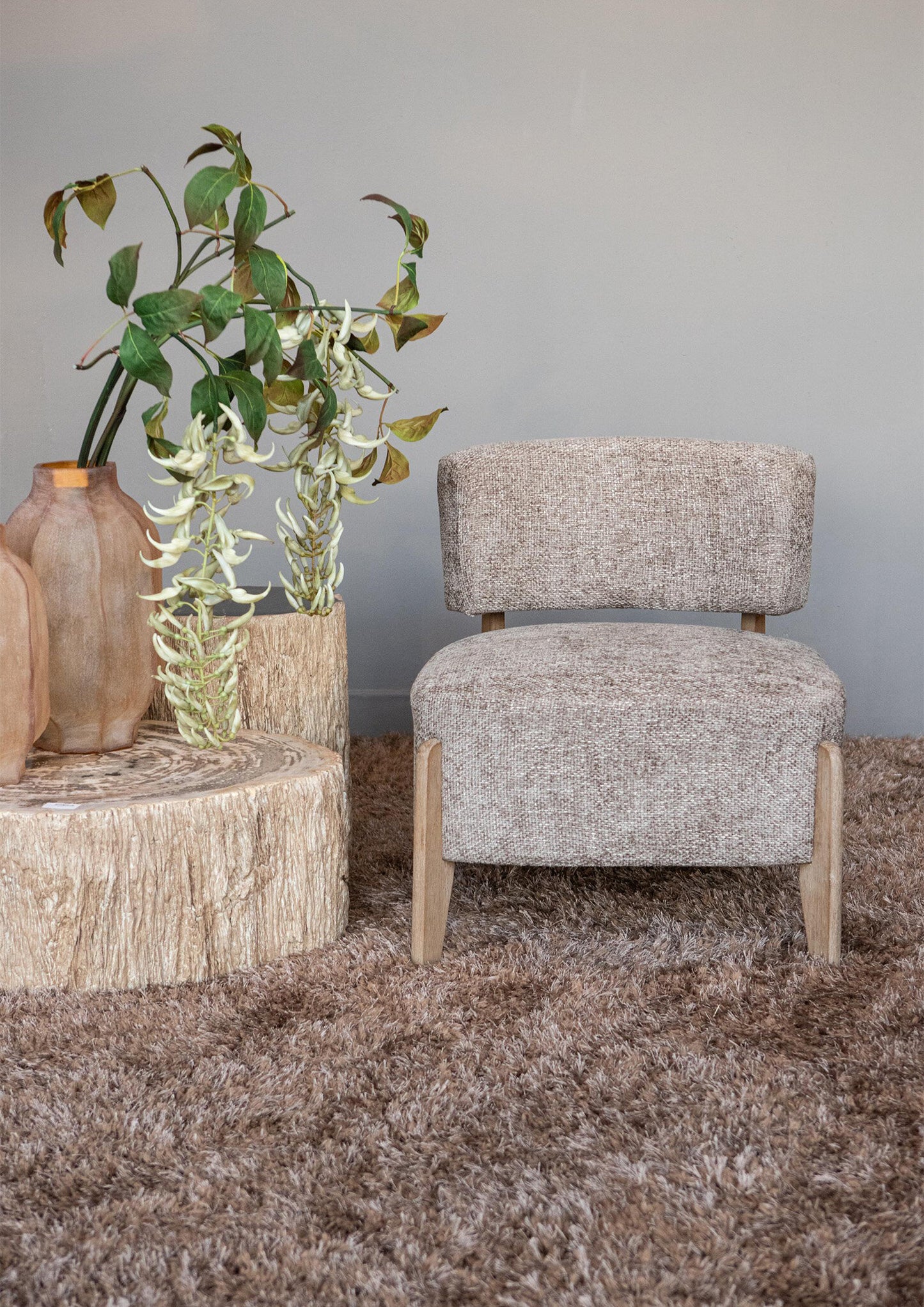Vale Taupe Fauteuil Legacy 3 Mink Rubberhout 75x73x66.5 cm