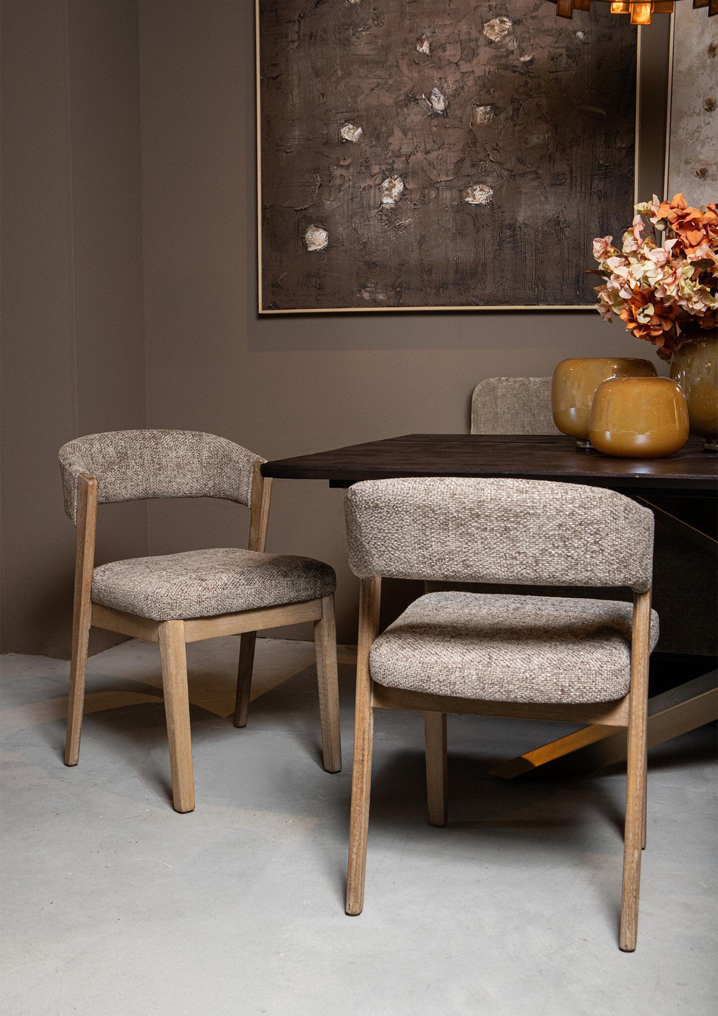 Kael Cream Fauteuil Legacy 15 Dove Rubberhout Set van 2 Stuks 80x58x51.5 cm