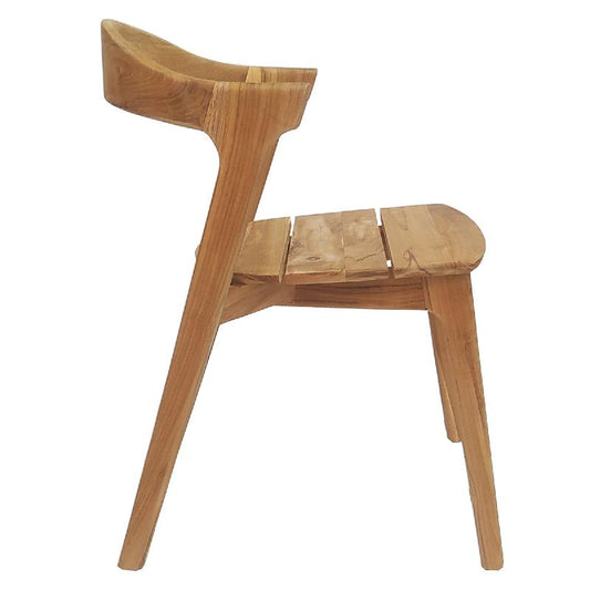 Tiera Naturel Eetkamerstoel Teak Set van 2 76x56x51 cm