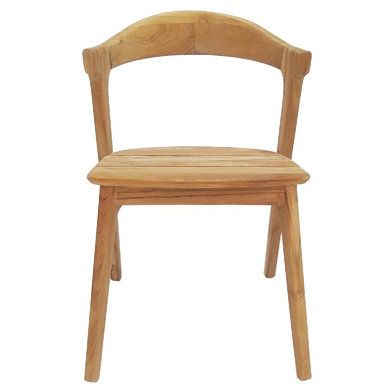 Tiera Naturel Eetkamerstoel Teak Set van 2 76x56x51 cm