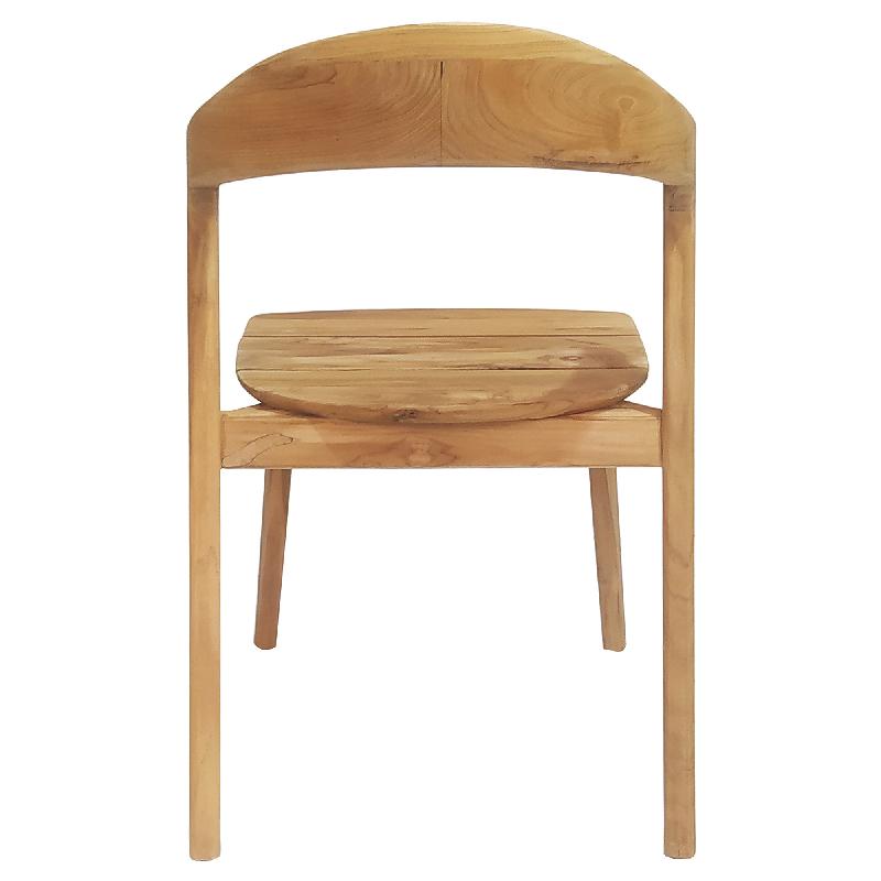 Tiera Naturel Eetkamerstoel Teak Set van 2 76x56x51 cm
