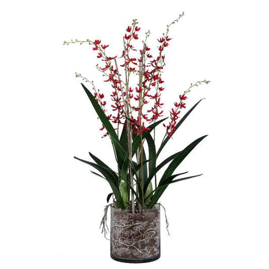 Orchid Flower Roze Renanthera Orchidee In Glazen Vaas 114x35x35 cm