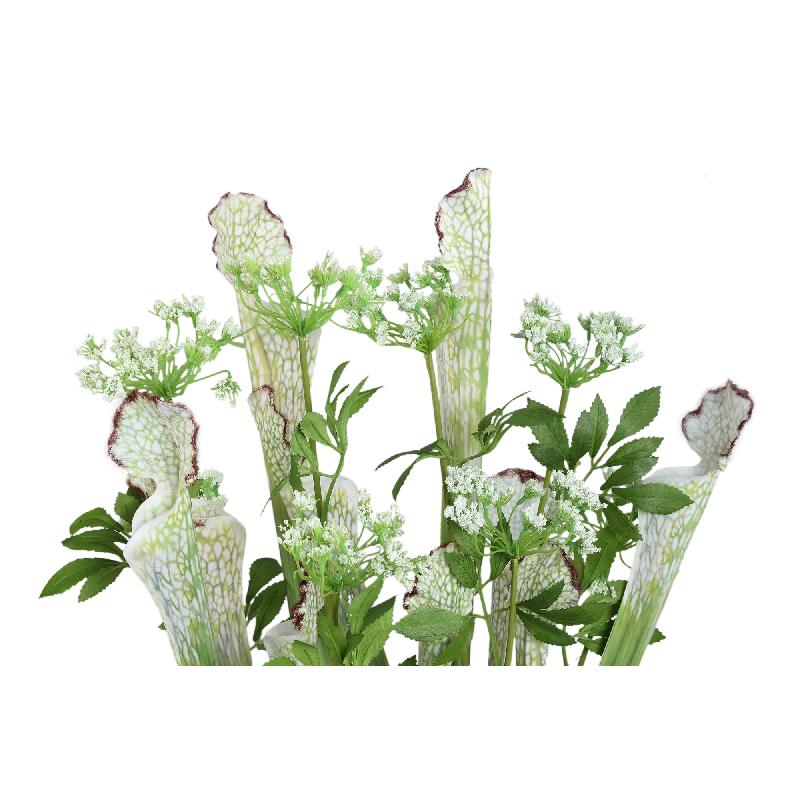 Leaves Plant Groene Planten in Glazen Vaas – Set van 2 55x25x10 cm