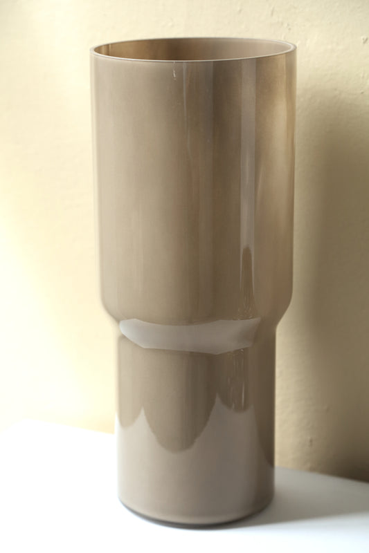 Ranzel Taupe Ronde Glazen Vaas Set van 4 Stuks 35x15x15 cm
