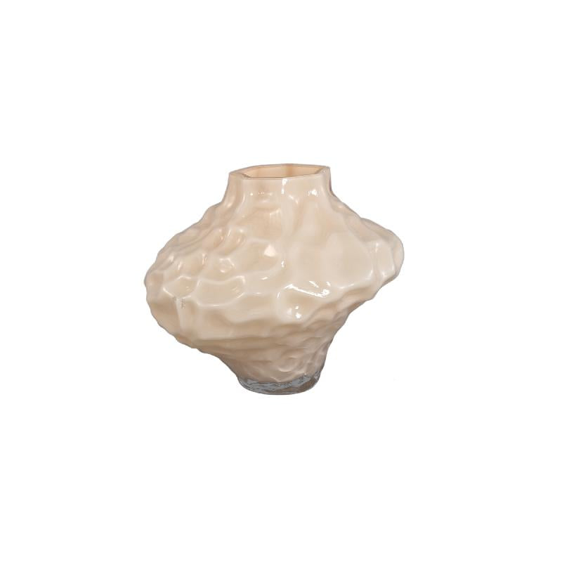 Moises Crème Onregelmatig Gedeukerd Glas Vaas S – Set van 4 16x19x19 cm