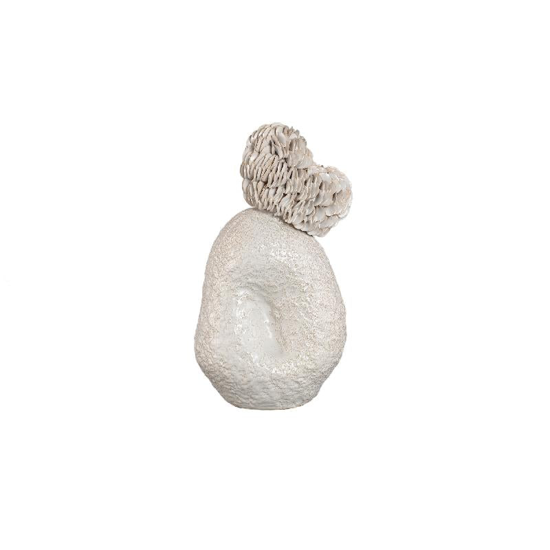 Jayse Crème Keramische Beeld Onregelmatige Vorm B 39x22.5x20 cm