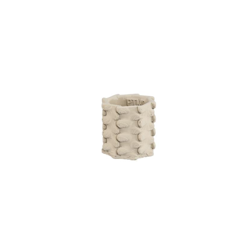 Norma Beige Cement Ronde Pot Set Van 12 Stuks 3D Extensions XS 8x9x9 cm