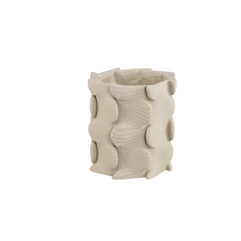 Norma Beige Cement Ronde Pot Set van 4 Stuks 20x20x20 cm