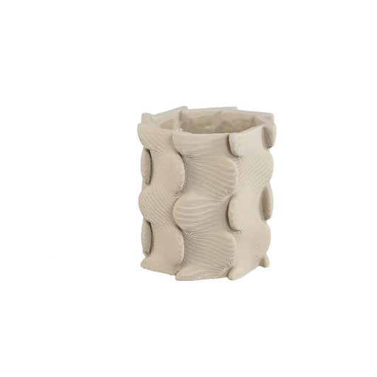 Norma Beige Cement Ronde Pot Set van 4 Stuks 20x20x20 cm