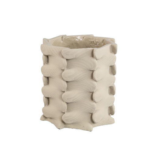 Norma Beige Cement Ronde Pot Set van 4 Stuks 22x23x23 cm