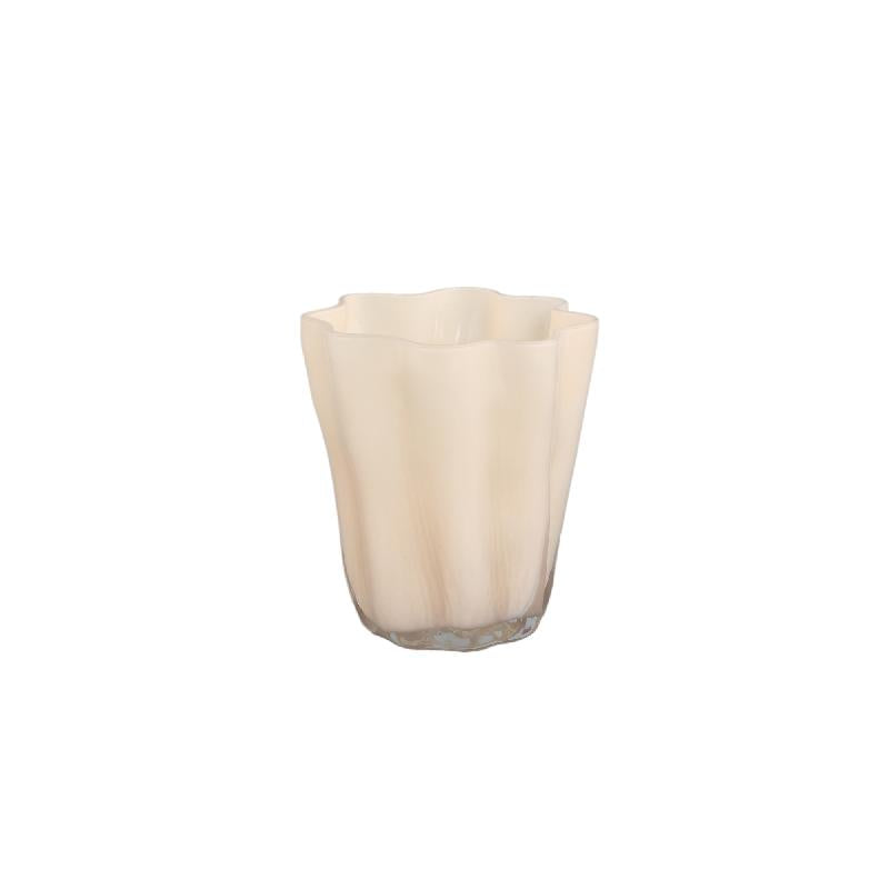 Rilie Crème Glas Theelicht Onregelmatige Vorm - Set van 12 11x10x10 cm