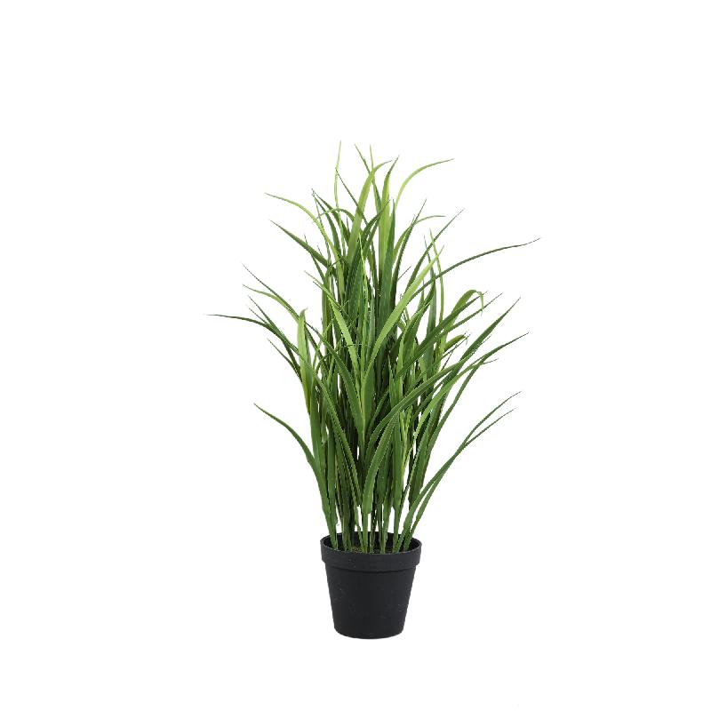 Leaves Plant Groen Gras in Zwarte Pot S – Set van 4 Stuks 48x35x35 cm