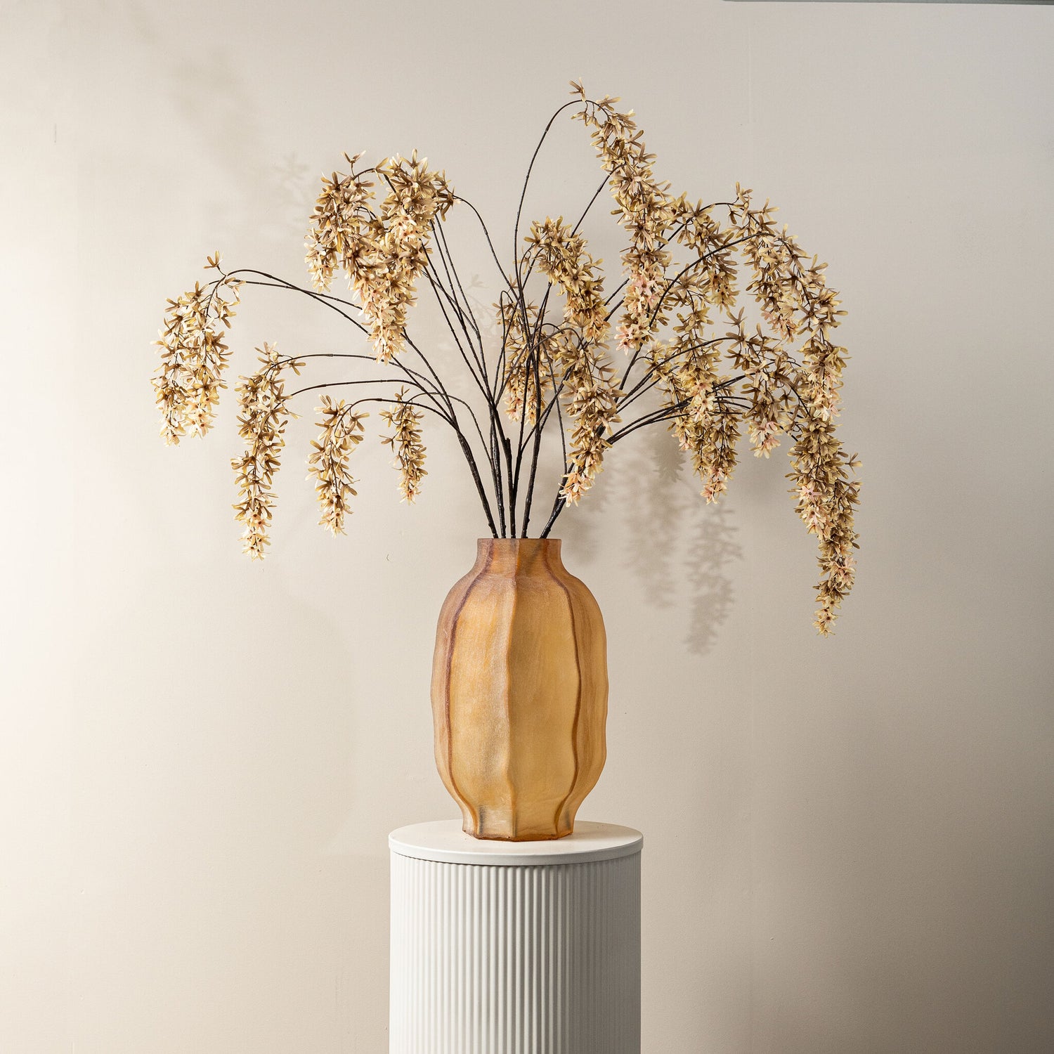 Garden Flower Crème Hangende Wisteria Spray Set van 6 Stuks 105x59x45 cm