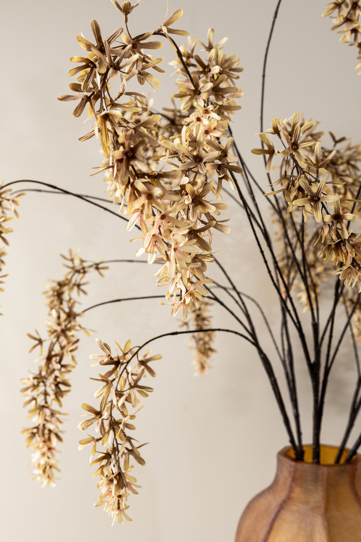Garden Flower Crème Hangende Wisteria Spray Set van 6 Stuks 105x59x45 cm