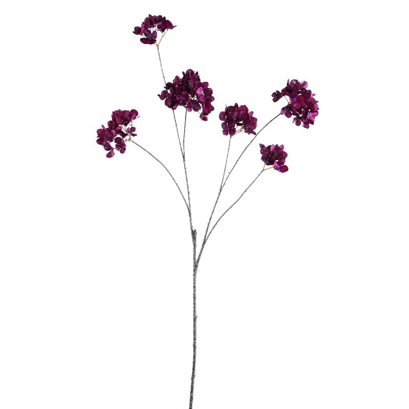 Hydrangea Flower Paarse Hortensia Spray - Set van 6 Stuks 39x114x39 cm