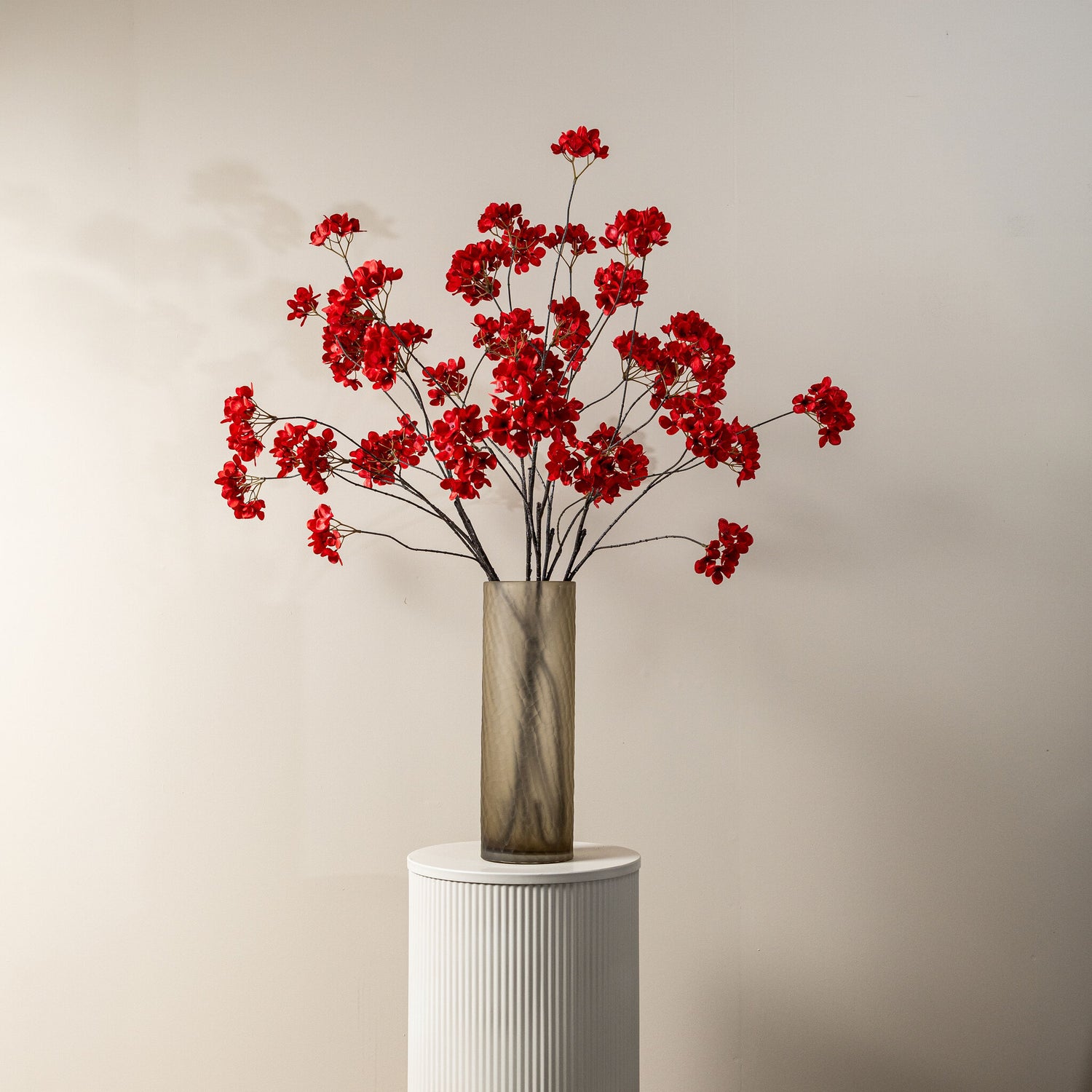 Hydrangea Flower Bourgondische Hortensia Tak - Set van 6 39x114x39 cm