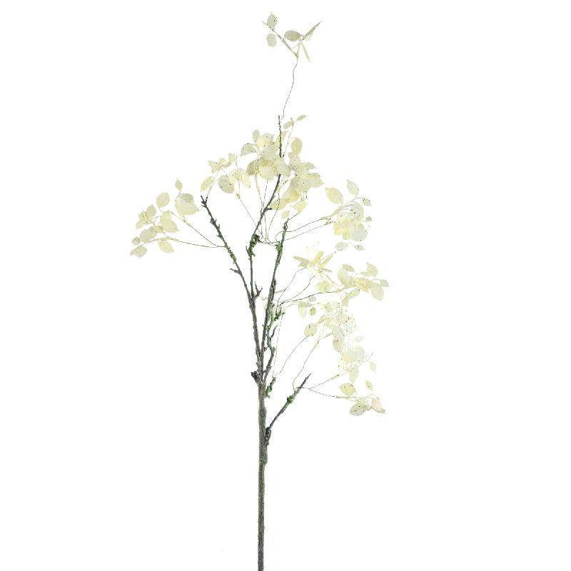 Leaves Plant Witte Kunstbloem Geldboompje Spray Set van 6 Stuks 120x36x8 cm