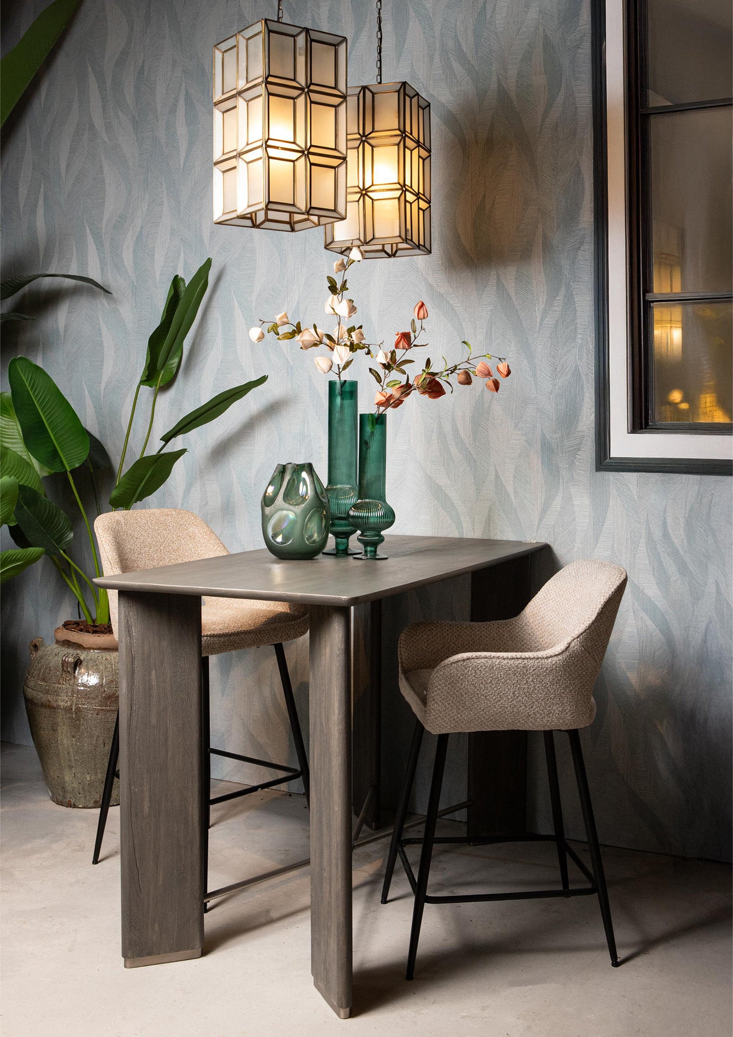Fallon Lage Barkruk Opulence Set van 2 Taupe 95x60x54 cm