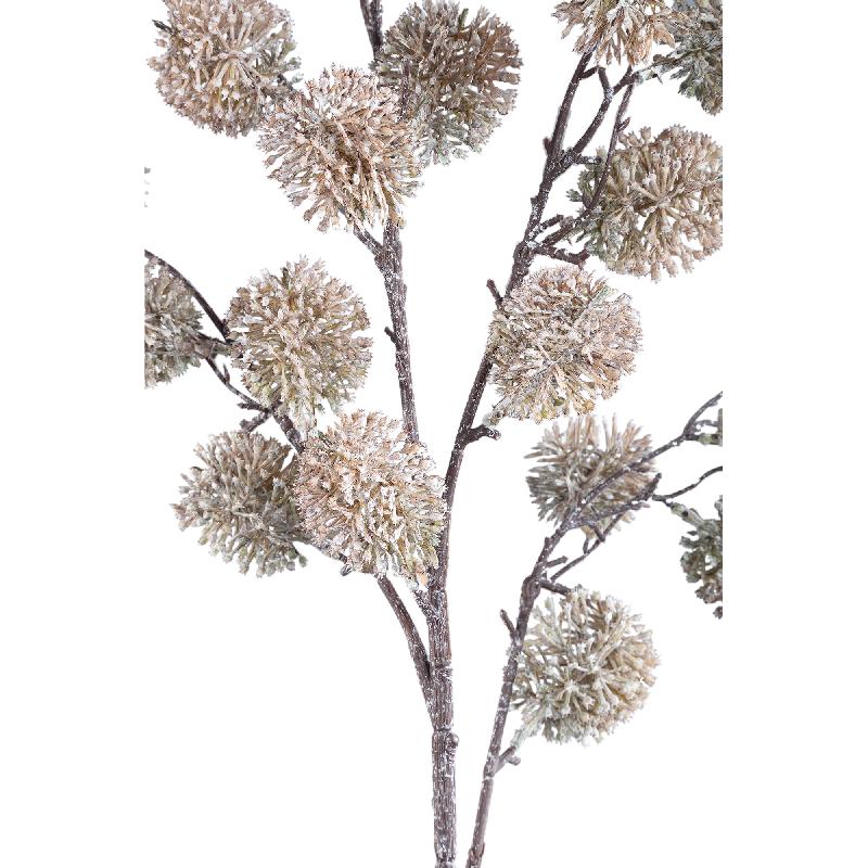Twig Plant Beige Pom Pom Spray Set van 12 Stuks 91x50x32 cm