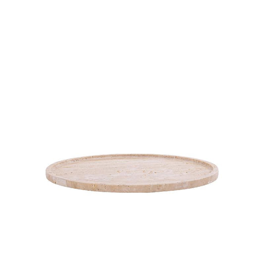 Brence Natuurlijke Travertijn Rond Dienblad M 1.5x35x35 cm