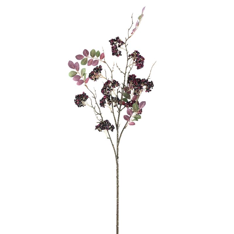 Berry Plant Bruin Bessentak Met Bladeren - Set van 12 93x44x32 cm