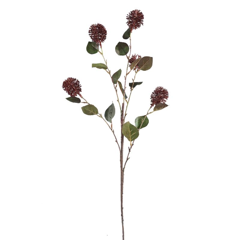 Twig Plant Bruine Rambutan Spray Met Bladeren - Set van 12 97x45x27 cm
