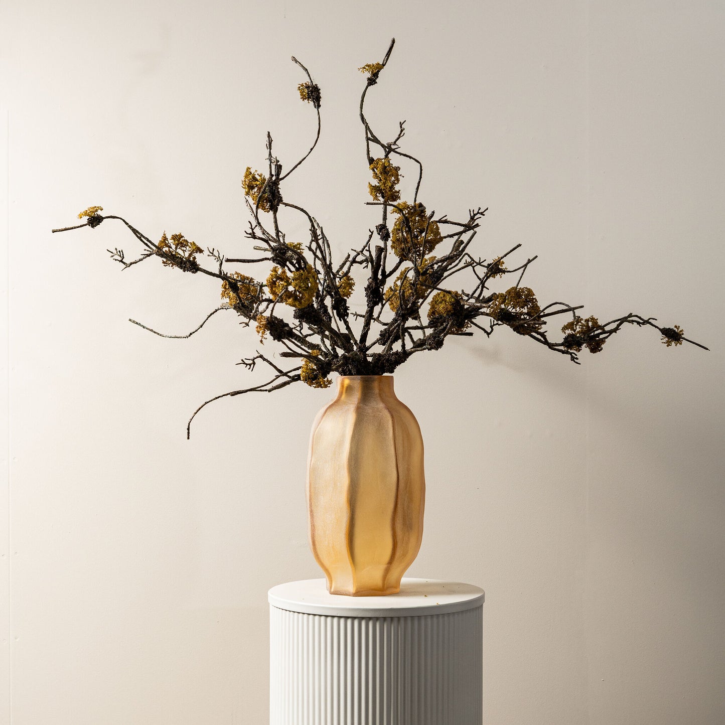 Twig Plant Bruine Tak Met Mos - Set van 6 Stuks 90x55x40 cm