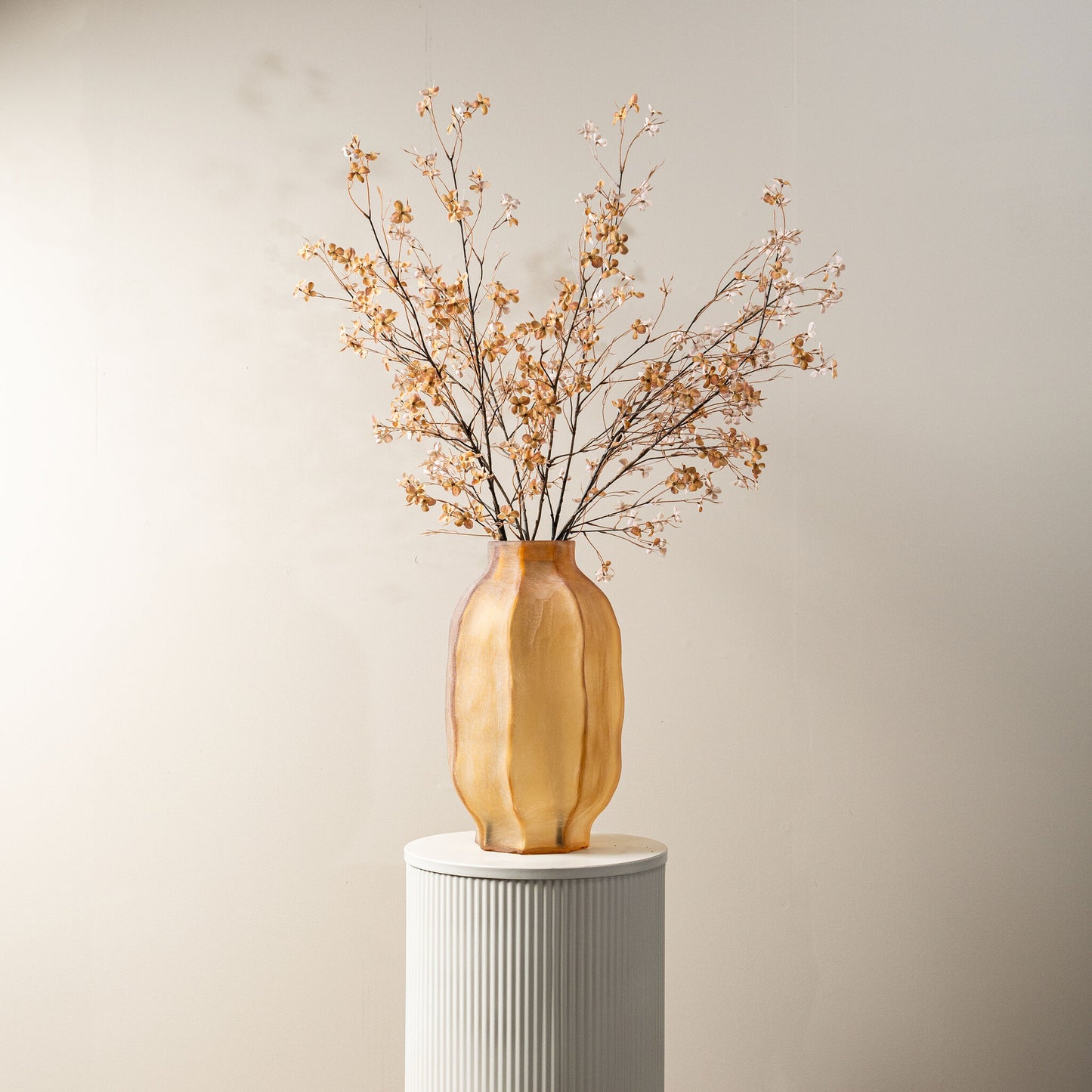 Twig Plant Licht Oranje Wildflower Spray - Set van 12 110x63x30 cm