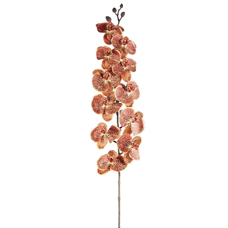 Orchid Flower Oranje Phalaenopsis Spray Set van 6 Stuks 138x18x8 cm