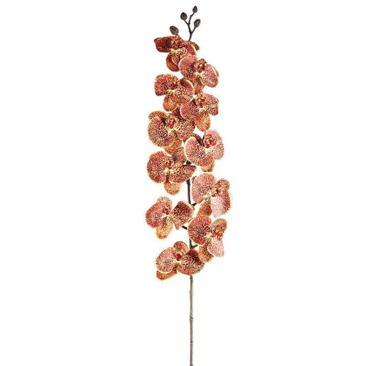 Orchid Flower Oranje Phalaenopsis Spray Set van 6 Stuks 138x18x8 cm