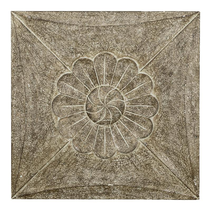 Flowin Champagne MDF Vierkant Bloemen Wandpaneel L 80x80x3.5 cm