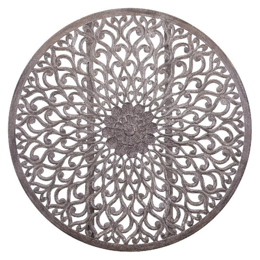 Vane Donkergrijs MDF Rond Gekerfd Wandpaneel XL 180x180x3.5 cm