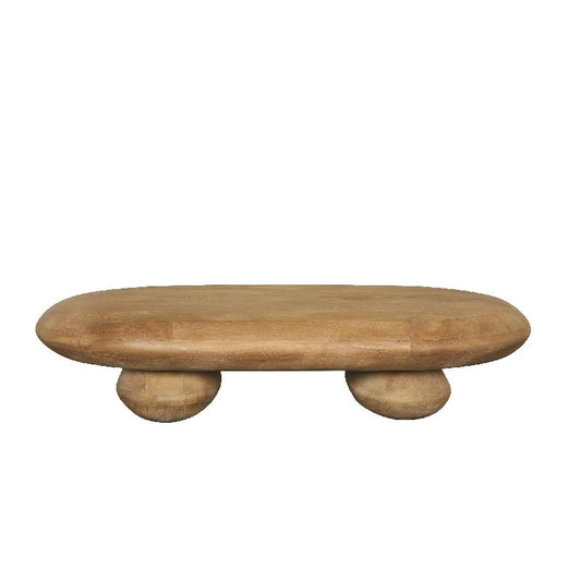 Kedan Lichtbruin Mangohout Ovale Koffietafel 30x130x70 cm