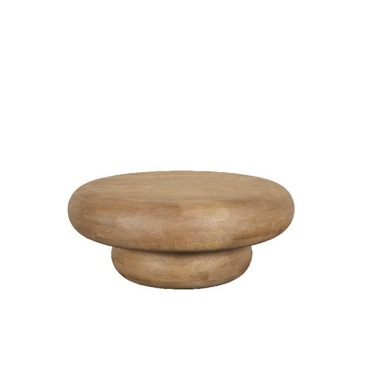 Kedan Lichtbruin Mangohout Ronde Koffietafel 33x80x80 cm