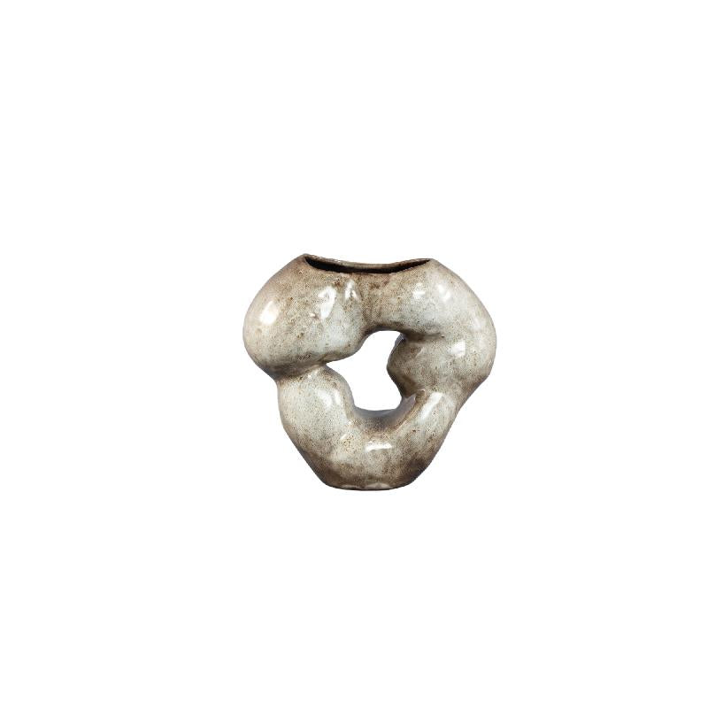 Tarig Lichtbruin Keramisch Ornament Onregelmatig S – Set van 2 19.5x21x10 cm