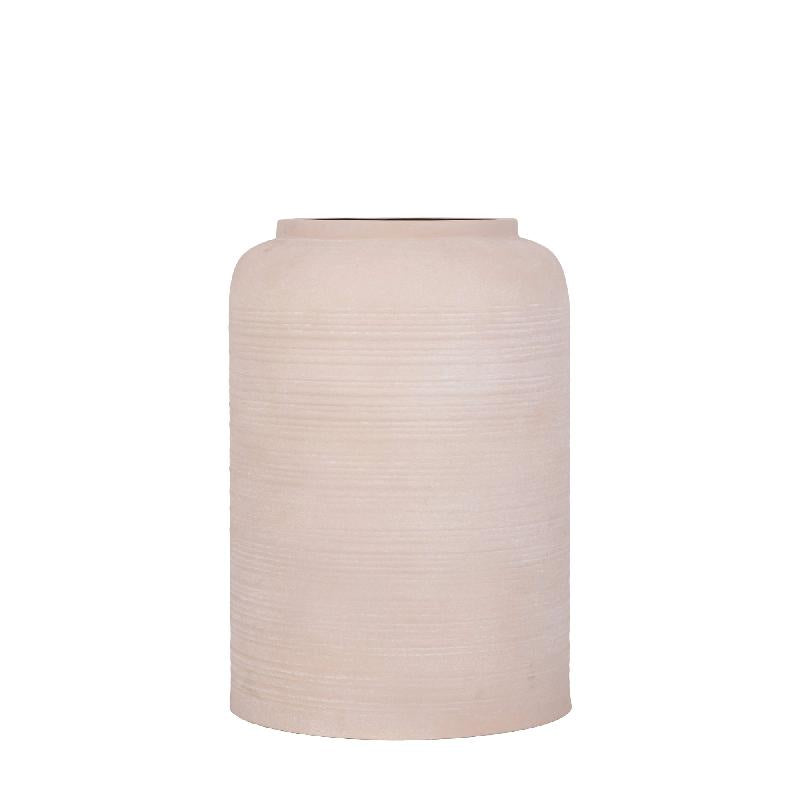 Lavada Beige Ijzeren Boerenpot Hoog Gestreept M 43.5x30x30 cm