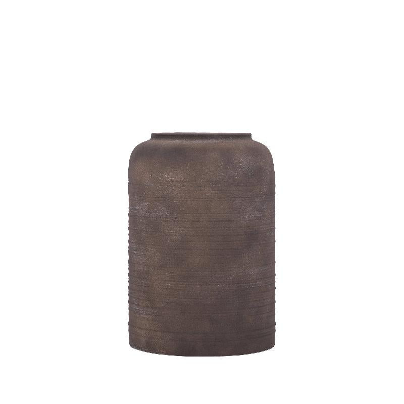 Lavada Donkerbruine Ijzeren Boerenpot Hoog S 35x24x24 cm
