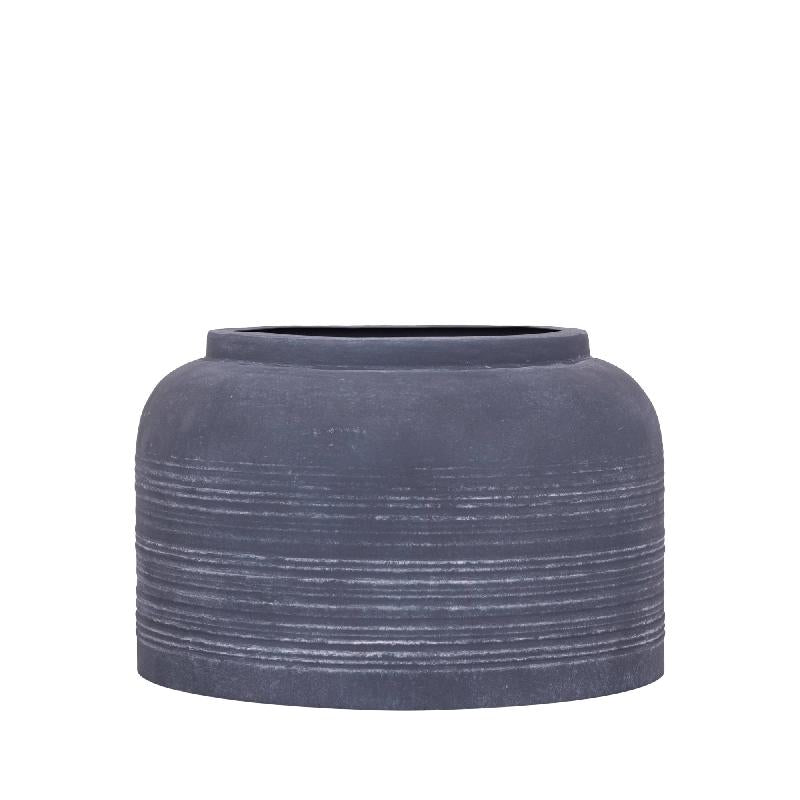 Lavada Antraciet Ijzeren Boerenpot Laag S 23.5x35.5x35.5 cm