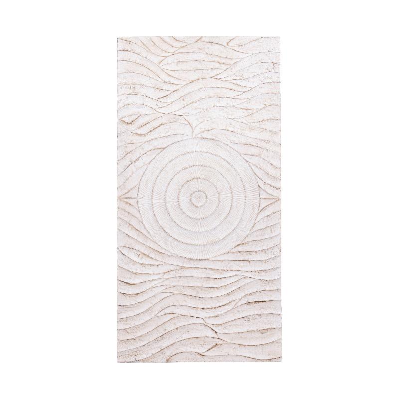 Jazel Crèmewit MDF Wandpaneel Cirkelgolf Patroon S 160x80x5 cm