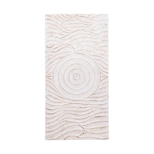 Jazel Crèmewit MDF Wandpaneel Cirkelgolf Patroon S 160x80x5 cm