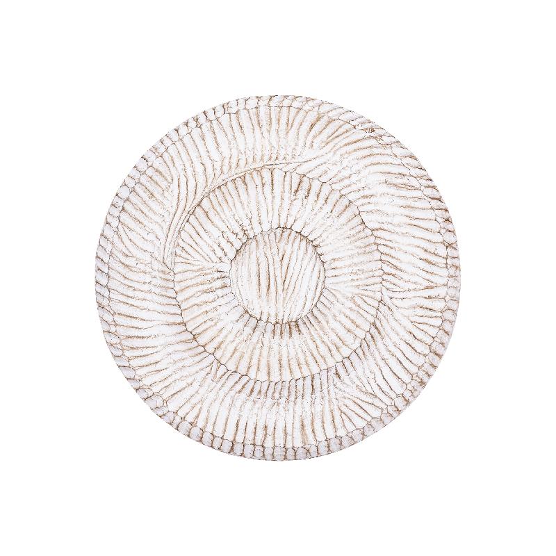 Zoelle Off White MDF Wandpaneel Gekerfd Cirkel S 60x60x3.5 cm