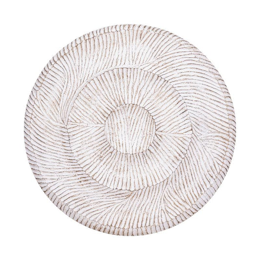 Zoelle Gebroken Wit MDF Carved Circle Wandpaneel M 90x90x5 cm