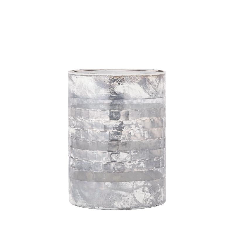 Dessie Wit Glazen Windlicht Set van 6 Stuks 17x12x12 cm